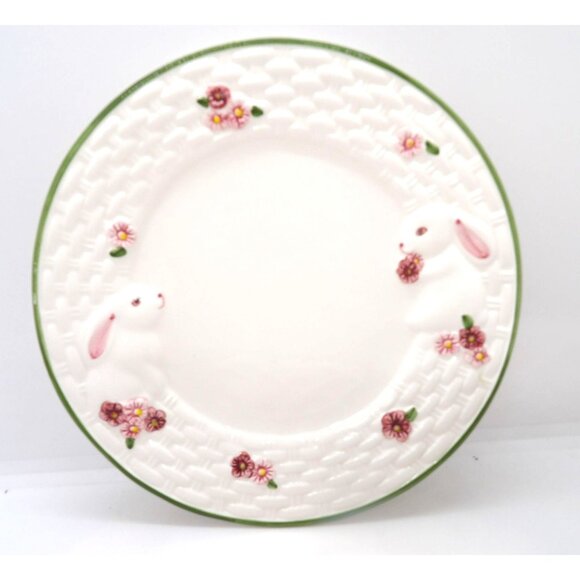 Vintage Avon Ceramic Bunny Desert Plates 7.25" Dia. New in Box - Picture 2 of 3